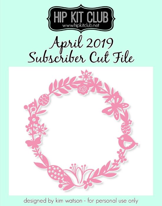 April 2019 - Kim Watson - Easter Wreath - Silhouette Cricut