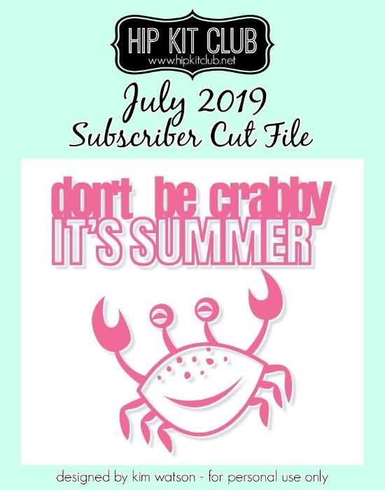 July 2019 - Kim Watson - Crabby - Silhouette Cricut
