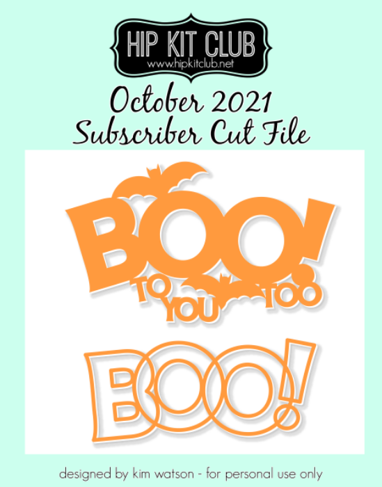 October 2021 - Kim Watson - Boo - Silhouette Cricut Cameo