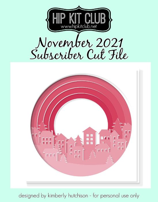 November 2021 - Kimberly Hutchison - Layered Snowscape - Silhouette Cricut Cameo