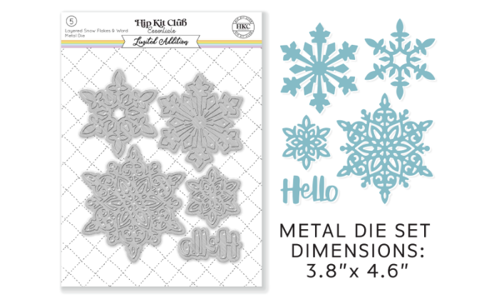 December 2022 Hip Kit Club Layered Snowflakes Metal Die Scrapbook Kit
