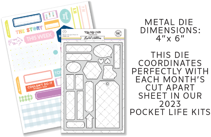 January 2023 Pocket Life Cut Apart Metal Die - Style 2