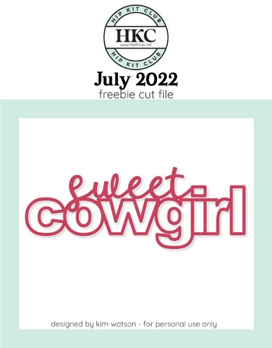 Picture of July 2022 Sweet Cowgirl Cut File (Free when registered)      