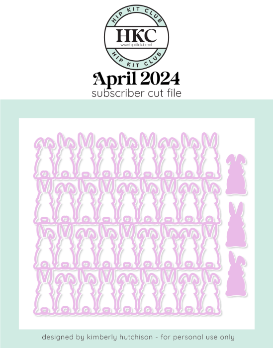 April 2024 Bunny Background Cut File