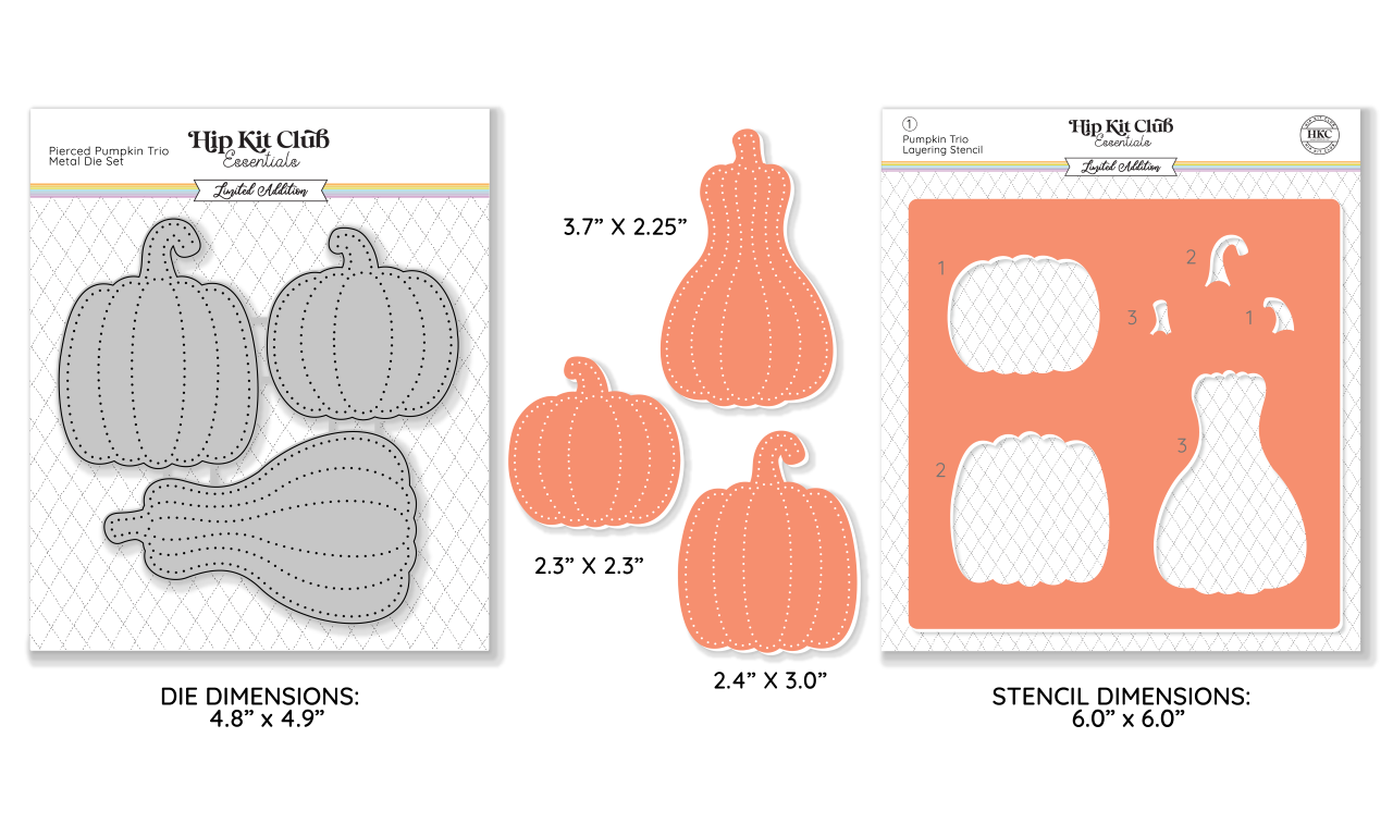 October 2024 Pumpkin Piercing Die + Coordinating Stencil Set