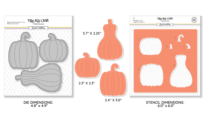 Picture of October 2024 Pumpkin Piercing Die + Coordinating Stencil Set 