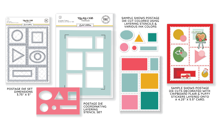 November 2024 Postage Stamp Metal Die & Layering Stencil Set