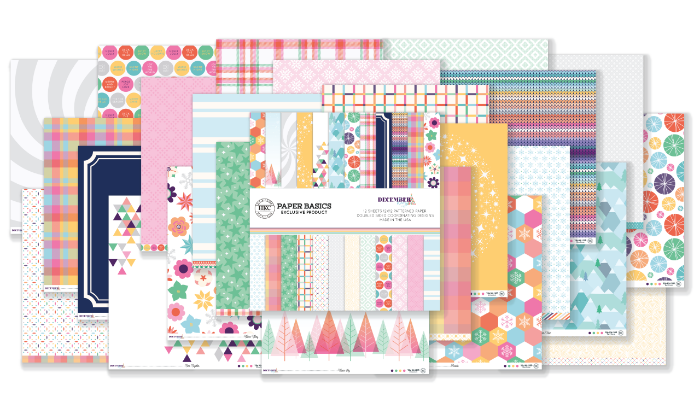 December 2024 Hip Kit Club Patterned Paper Scrapbook Kit 