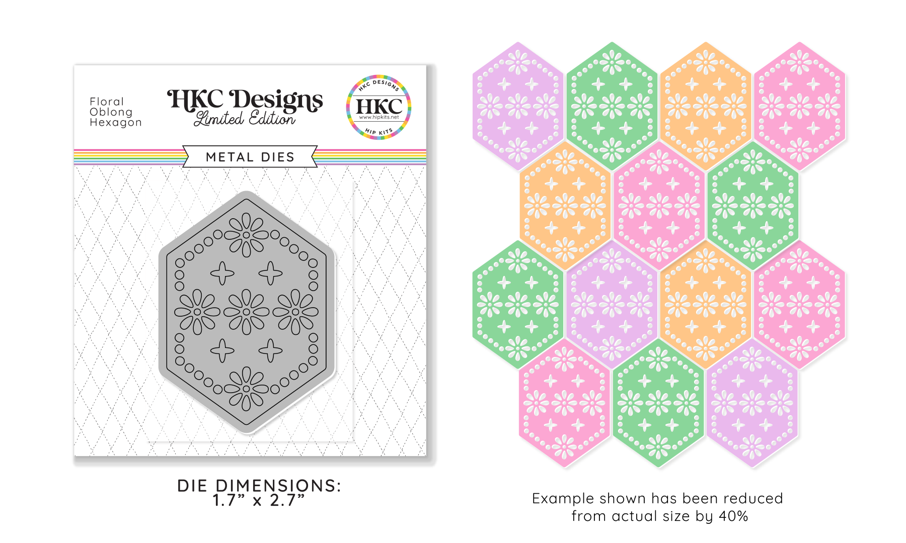 March 2025 Oblong Floral Hexagon Metal Die