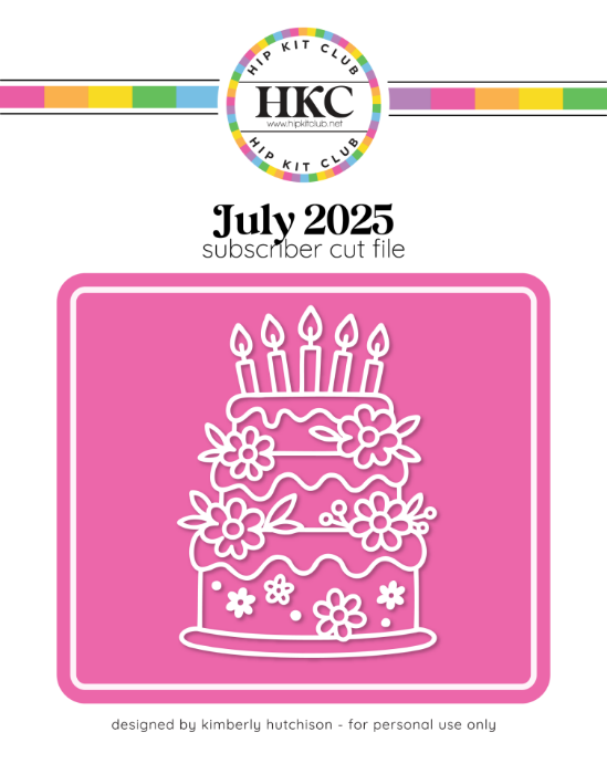 Picture of July 2025 Birthday Cake and Candles Cut FIle