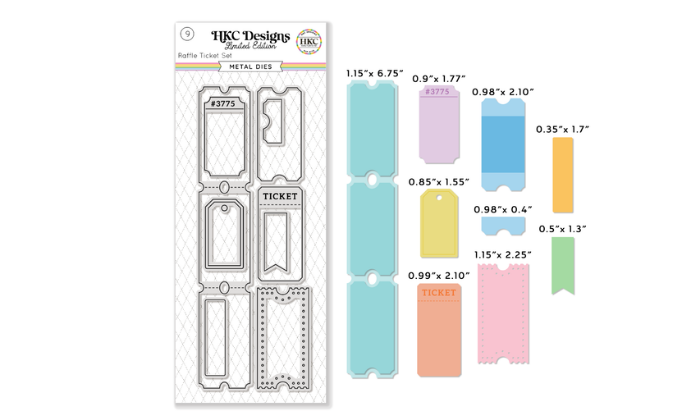 January 2026 Raffle Tickets Metal Die Set